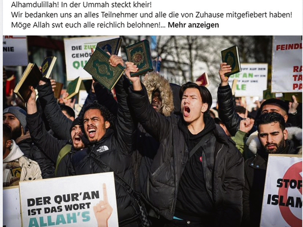 Provokante Machtdemonstration radikaler Muslime in Hamburg